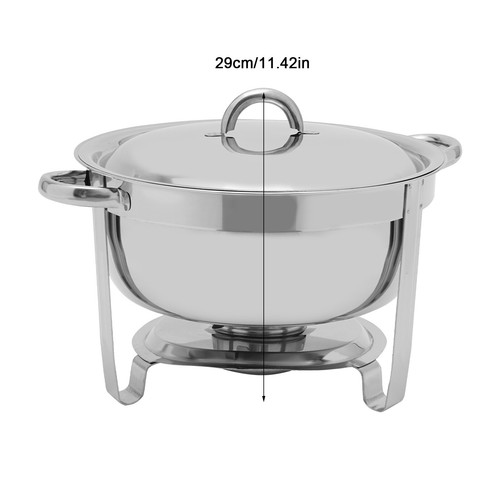 14.2 Qt. Round Food Chafer Catering Chafing Dish Stainless Steel Deep Soup Pot - Picture 11 of 23
