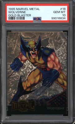 1995 Fleer Marvel Metal Wolverine #18 Gold Blaster PSA 10 GEM MT