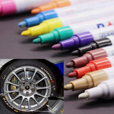 12 or 6 PCS Waterproof Permanent Paint Marker Pen Car Tyre Tire Rubber Metal