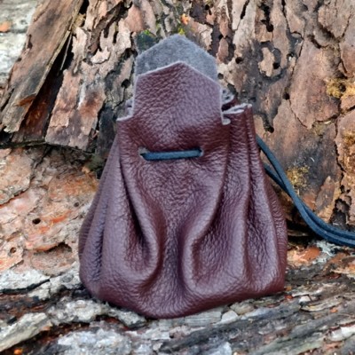 Mittelalter-Lederbeutel / L - Beutel, Säckchen, Leder, Mittelalterlich, LARP