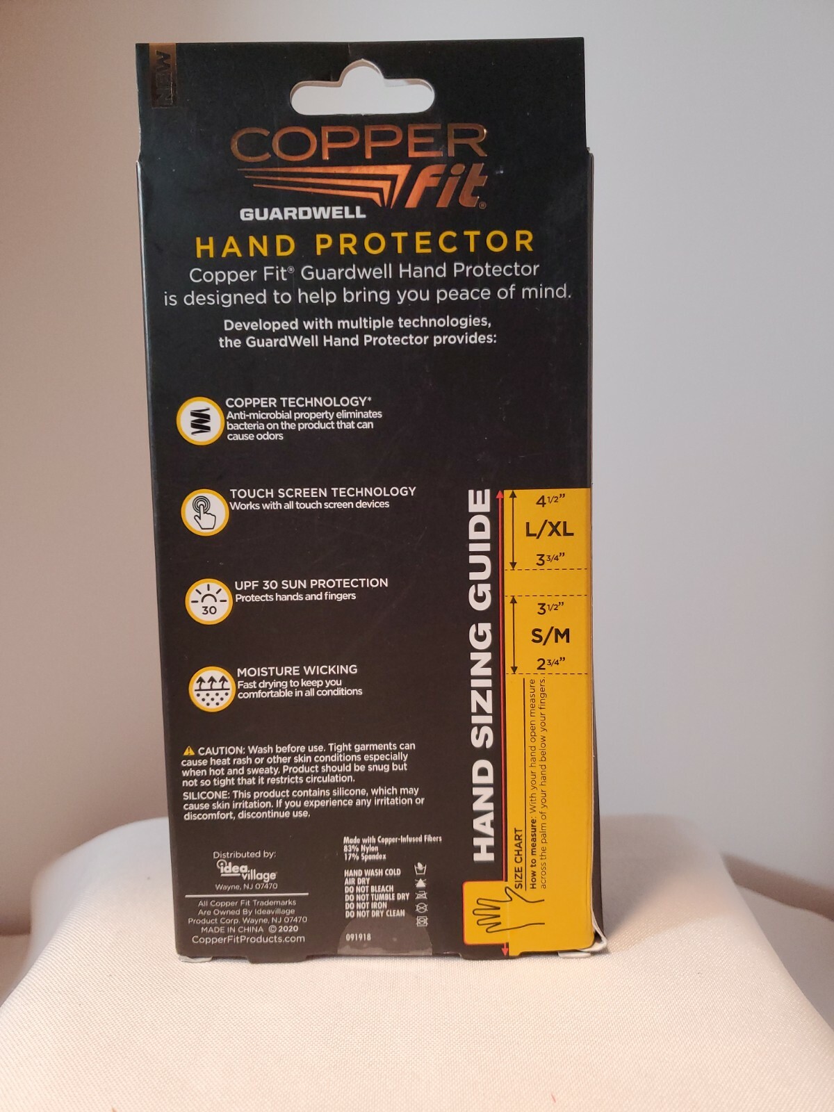 Copper Fit Full Finger Hand Protection Guardwell Gloves, L/XL Black eBay