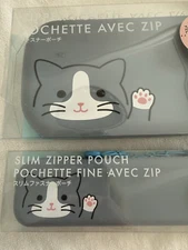 Lihit Lab PuniLabo Fastener Puoch Tuxedo Cat Purse NEW Matching Slim Line Puoch