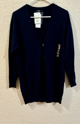 NWT UNIQLO Women Extra Fine Merino Wool, Black Navy Size XS