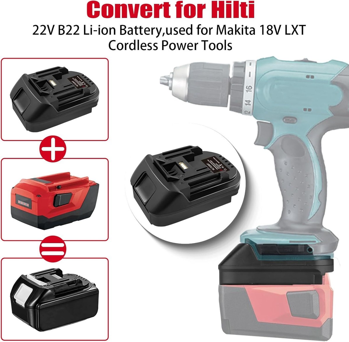 Battery Adapter for Hilti 22V B22 Battery Converter to for Makita