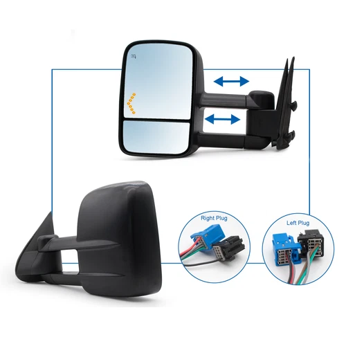 Pair Towing Mirrors for 03-06 Chevy Silverado Suburban Power Heated Arrow Lamp