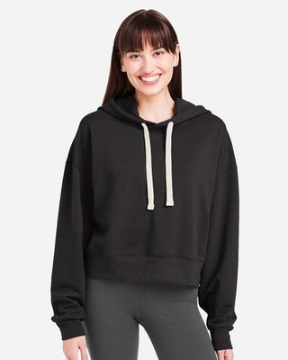 Glyder PDP1725 Women's Vintage Oversized Cropped Hooded Sweatshirt