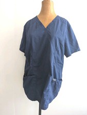 Cherokee Workwear Revolution Unisex Blue Short Sleeve Scrub Top Size Large Navy