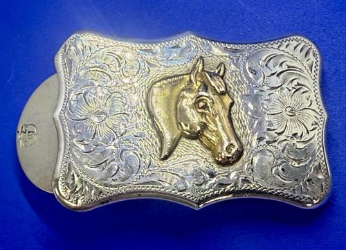 Boucle De Ceinture DIABLO Ancienne - Argent Sterling - Tête D'indien - Fabriquée Aux USA