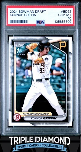 2024 Bowman Draft 1st Konnor Griffin Prospect Pirates PSA 10 Gem MT BNA872