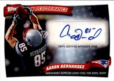2010 Topps Peak Performance Autographs Aaron Hernandez New England Patriots Card