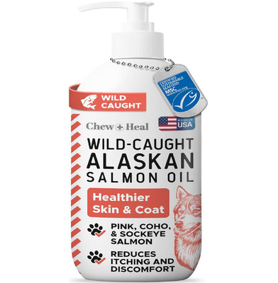 Wild Alaskan Salmon Oil for Dogs & Cats 16 oz - Omega 3 Dog Fish Oil Liquid, EPA