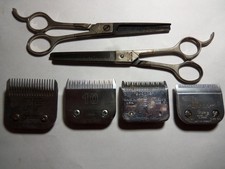 CLIPPER BLADES AND THINNING SHEARS 6 PIECES TOTAL SEE PICTURES 12.75