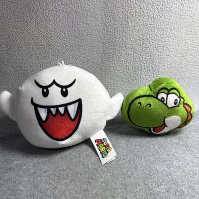 Super Mario Lot Of 2 Plushies  Mini Yoshi & White Boo Ghost.