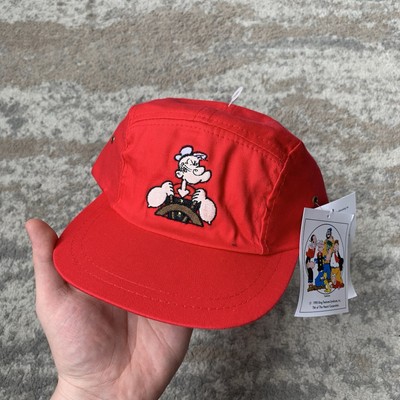 Vintage 1995 Popeye der Matrose Snapback Mütze rot AMCAP Deadstock 5 Panel Cartoon