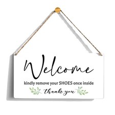 Welcome Sign for Front Door, Please Remove Your Shoes Sign, Shoes off Sign, N...