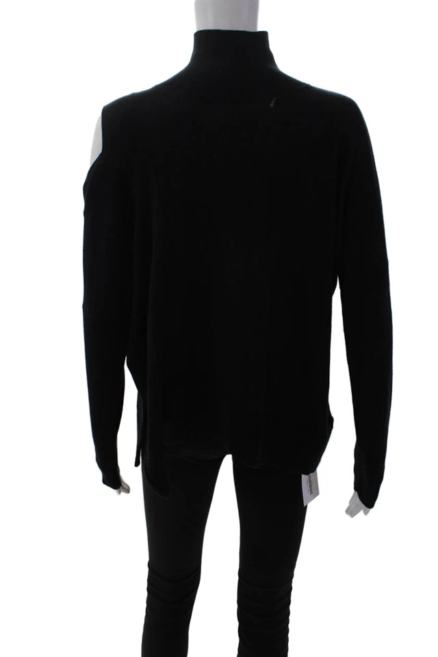 Allsaints Womens Long Sleeves Cecily Jumper Turtleneck Sweater Black Size Small - Image 3 of 4