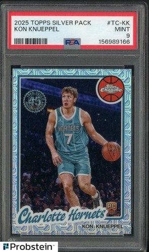 2025-26 Topps Chrome 1980 Topps Silver Pack Kon Knueppel RC Rookie PSA 9