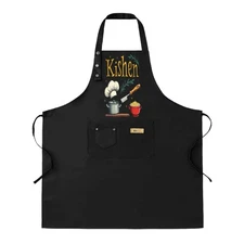 Kitchen 2 Pack Bib Apron Set - Adjustable Chef Apron with Stylish Chef Hat