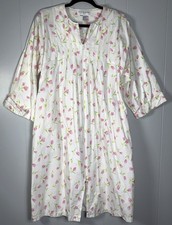 Miss Elaine At Home Pink Tulip Floral Nightgown Robe Housecoat Dressing Gown S