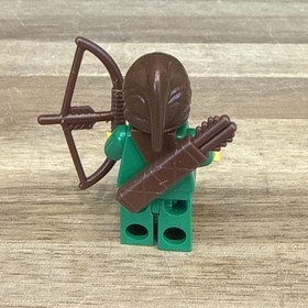 Vintage 90s Lego Dark Forestman 3 Minifigure w/ Quiver Castle 6024 6079 cas008