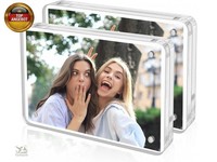2 Pack Acryl Bilderrahmen 10X15Cm, Klar Glas Fotorahmen Doppelseitige