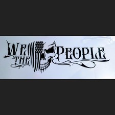 We the people patriotic vinyl decal black, red, white, or blue large 10 x 3.5 in