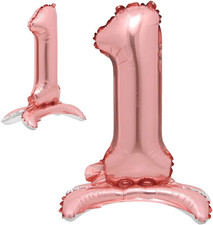 16" Inch Standing Single Rose Gold Alphabet Letter Number Balloons Aluminum Hang