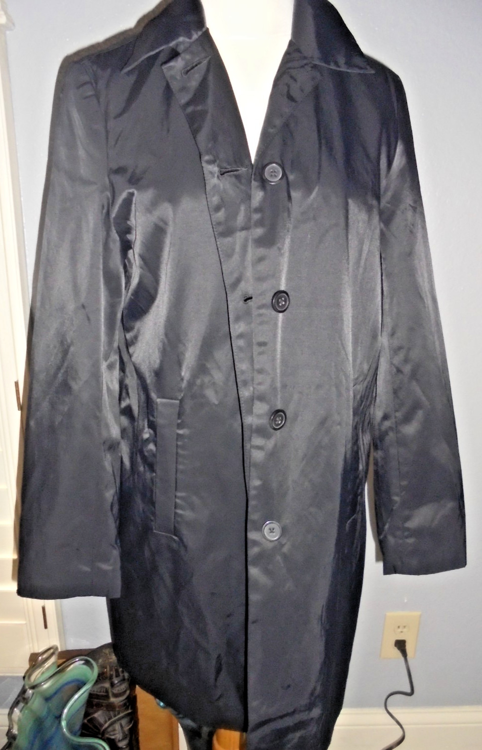 Weatherproof Women's Lightweight 4 button Long Rain Slicker 