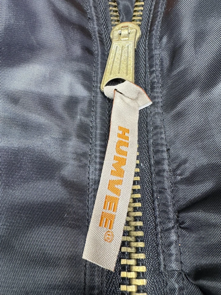 Humvee Jacket Mens Large Bomber Military Flight Reversible Orange Lined Warm - Image 2 of 4