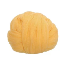 Wool Roving Yarn, 100G/3.53OZ Felting Wool Pure Roving Yarn, Yellow