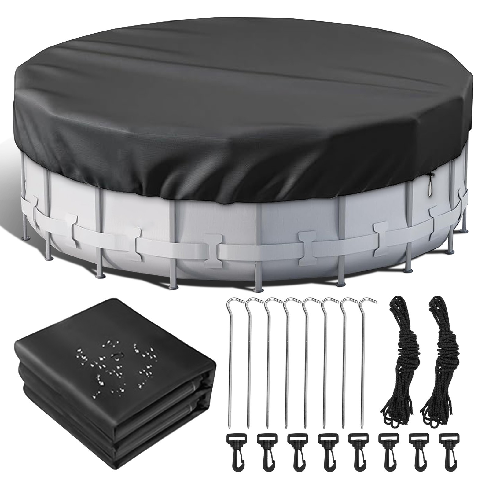 18Ft Above Ground Pool Covers Round Winter Tarp Covers Garden Yard Swimming Pool