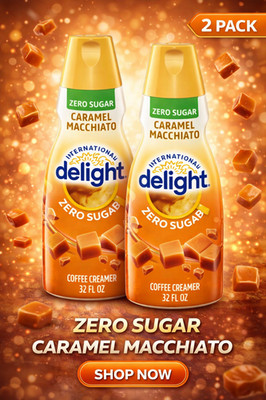 International Delight Zero Sugar Caramel Macchiato Liquid Coffee Creamer 2 Pack