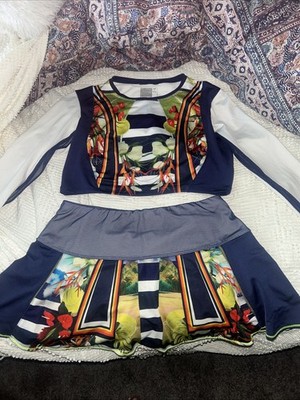 Lucky in Love Women's Small Athletic Top and Tennis Skort 2-Piece Set Multicolor