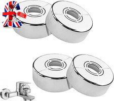 4Pcs Shower Pipe Covers Chrome 3 Sizes in 1, Double Rosette with Split Design Pi