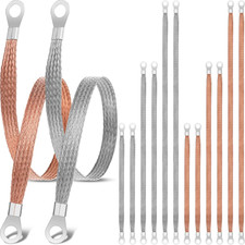 12 Pcs Universal Automotive Ground Straps, 10/15/20 Inch Engine Ground Strap Kit