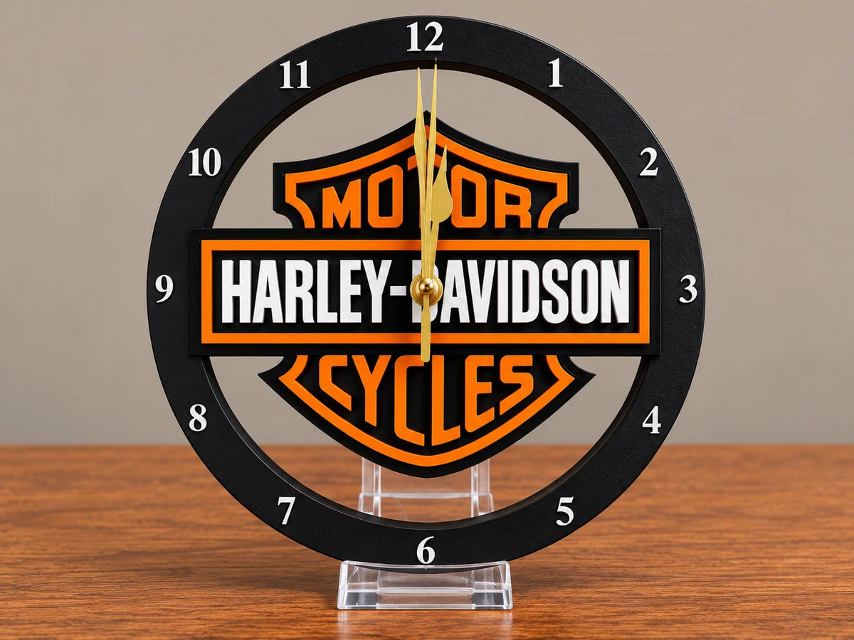 Harley Davidson Clock Motorbike Garage Man Cave Wall Desk Decor Gift
