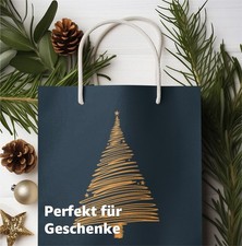 6 Weihnachts-Geschenktüten Aus Vlies Mit Seidenpapier – Wiederverwendbar, Mittelgroß (ca. 25x20x15 Cm)