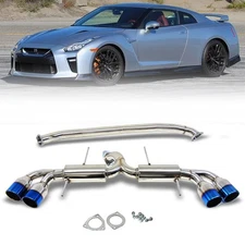 Manzo CBS Exhaust Kit 4" Burnt Muffler Tip For 09-15 Nissan GTR R35 Twin Turbo