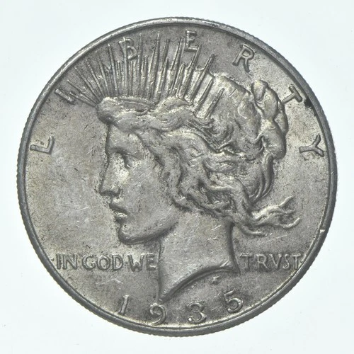 (1) XF 1935-S Peace Silver Dollar 90% - Extra Fine - San Francisco Mint *0154