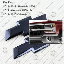 Black Front & Tailgate Bowtie Emblem for Silverado 1500 2016-18 Colorado 2017-20