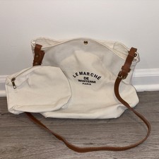 Parisian Canvas Tote Bag NEW crossbody Or Sho...