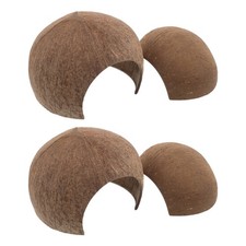 4pcs Coconut Shell Hideouts Reptiles Cave Shelter Aquarium Habitat for Leopard