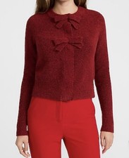  New Express Women  s Cardigan with Front Bow Accents Size XS