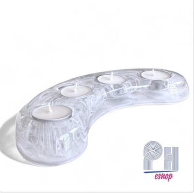 Partylite swirl blown glass tealight votive candle holder wedding party decor