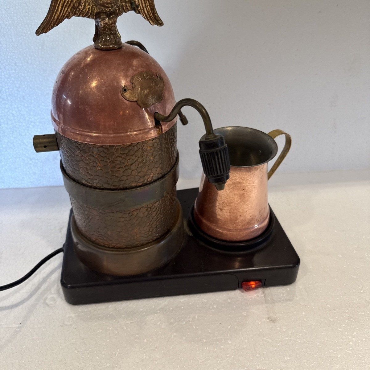 VINTAGE ITALIAN VESUBIO MONA LISA COPPER ESPRESSO CAPPUCCINO MAKER