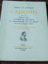Ronsard Pierre de. Adonis .Illustr.  Courbouleix . Maurice Glomeau. E.O. N. 1924