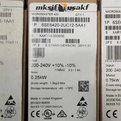 New   6SE6420-2UC12-5AA1 MICROMASTER420 without   US Free tax #iv