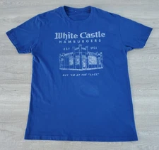 White Castle Employee Buy Them By The Sack Size Fits Medium Employee Shirt Blue