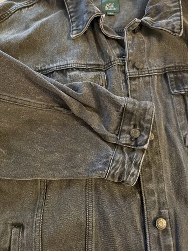 Wild Fable Unisex Oversized Black Denim Trucker Jacket 2X Cotton  image 10