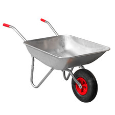 65 LITRE WHEELBARROW GALVANISED STEEL OUTDOOR WHEEL BARROW PNEUMATIC METAL WASTE
